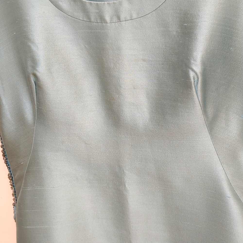 Beautiful vintage aqua Parues  Feinstein dress - Picture 3 of 5